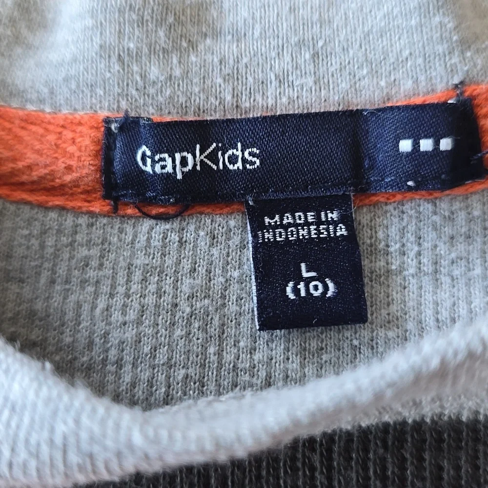 GAP Kids | Boys | Gray | LS Sweater | Gray & Orange | Size 10